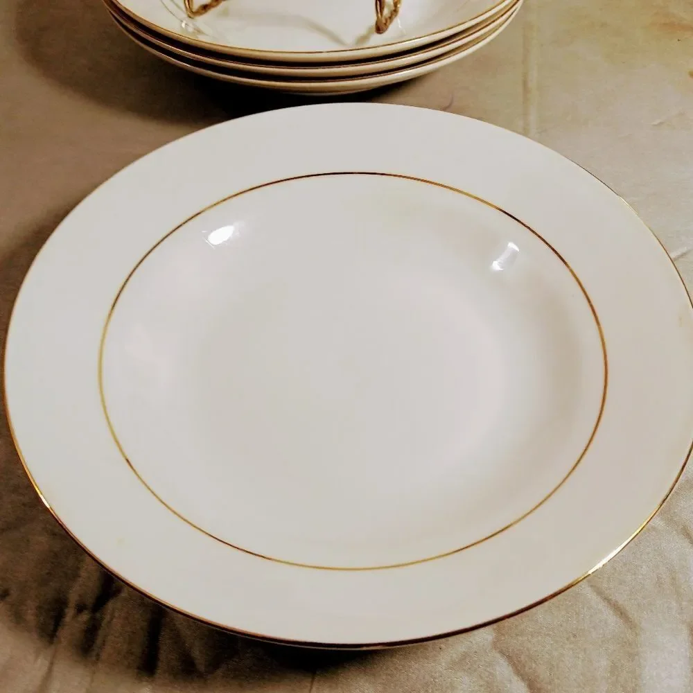 Vintage 1998 Classic Gold 215 Porcelain with Gold Trim Soup Cereal Bowl …